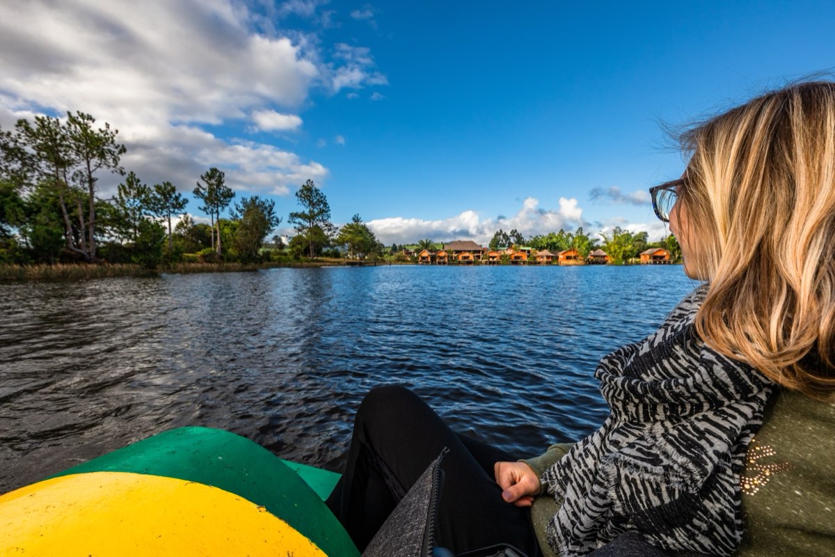 Activité kayak sur le lac